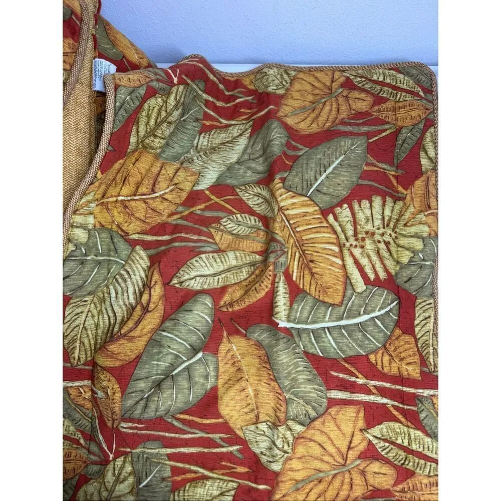 CROSCILL Las Palmas Tropical Leaves Twin Set Comforter Pillow Sham Bedskirt Note